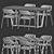 Evelyn Marble Dining Set 3D model small image 3