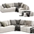Versatile Light Fabric Modular Sofa 3D model small image 2