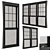 Sleek Black Double Hung Windows 3D model small image 1