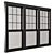 Sleek Black Double Hung Windows 3D model small image 3