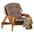  Elegant Fabric and Wood Armchair 3D model small image 1