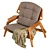  Elegant Fabric and Wood Armchair 3D model small image 2