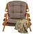  Elegant Fabric and Wood Armchair 3D model small image 3