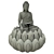 Lotus Buddha Fountain Sculpture 3D model small image 5