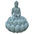 Lotus Buddha Fountain Sculpture 3D model small image 6