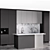 Modern Gray Kitchen Set 3D model small image 3