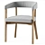 Elegant Barbuda Dining Armchair 3D model small image 1