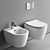 Soleil Wall-Hung WC & Bidet 3D model small image 1