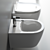 Soleil Wall-Hung WC & Bidet 3D model small image 2