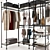 Minimalist Glass Metal Wardrobe 3D model small image 8