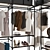 Minimalist Glass Metal Wardrobe 3D model small image 10