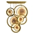 Antique Gold Moon Suspension Lamp 3D model small image 2