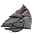 Cozy Grey Bean Bag 3D model small image 2