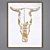 Cow Skull Carved Wood Wall 3D model small image 1