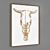 Cow Skull Carved Wood Wall 3D model small image 2