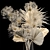 White Delight Dry Flower Bouquet 3D model small image 2