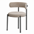 Ivory Boucle Dining Chair, Contemporary 3D model small image 2