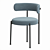 Ivory Boucle Dining Chair, Contemporary 3D model small image 3