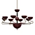Murano Red Glass Chandelier Art 3D model small image 1