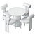 Modern Hippo Chair & Table 3D model small image 3