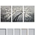 Modern Tree Oil Triptych Frames 3D model small image 1