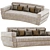 Contemporary Velvet Sofa with Signature 3D model small image 1