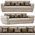 Contemporary Velvet Sofa with Signature 3D model small image 2