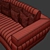 Contemporary Velvet Sofa with Signature 3D model small image 6