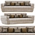 Contemporary Velvet Sofa with Signature 3D model small image 8