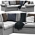 Modern White 4-Seater Corner Sectional 3D model small image 1
