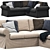 Modern White 4-Seater Corner Sectional 3D model small image 2