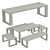 Cafe No.1 Outdoor Furniture Set 3D model small image 3