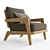 RH Avila Teak Lounge Chair 3D model small image 3