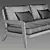 RH Avila Teak Sofa 72 3D model small image 6