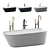 Neb Bathtub Suite with CEA Mixers 3D model small image 1