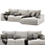 Beta Summit Right Chaise Sofa 3D model small image 2