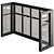  Modern Black Window Set 12 3D model small image 3