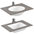 Vitra White Bathroom Sink Set 3D model small image 1