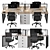 Modern Glass Office Set 3D model small image 1