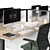 Modern Glass Office Set 3D model small image 2