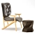 Modern Crafted Lounge Armchair 3D model small image 4