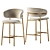 Modern Wood Bar Stool Set 3D model small image 1