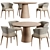 Customizable Quad Dining Set 3D model small image 1