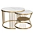 Modern Marble Coffee Table Set 3D model small image 1