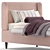 Plush Pink Paolo Single Bed 3D model small image 2