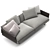 Modern Flexform Bretton 2-Seat Sofa 3D model small image 4