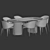 Elegant Chair and Table Set 3D model small image 4