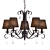 Modern Black Fabric Chandelier 3D model small image 1