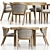 Luxury Teak Dining Set 3D model small image 1