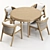 Luxury Teak Dining Set 3D model small image 6